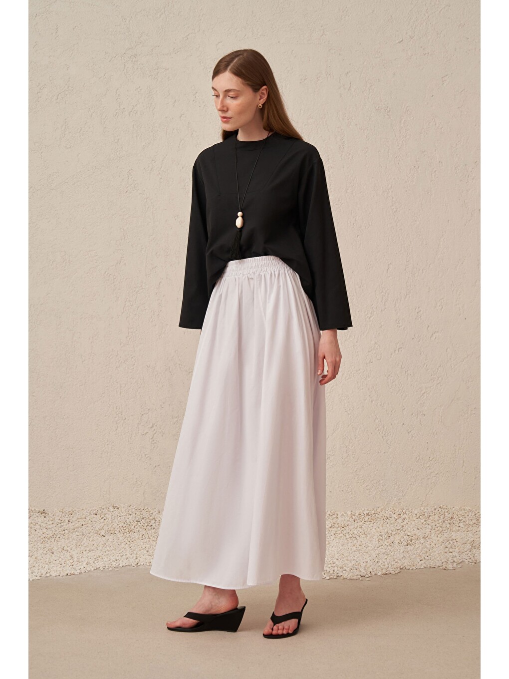 Beyaz-Poplin Etek-1