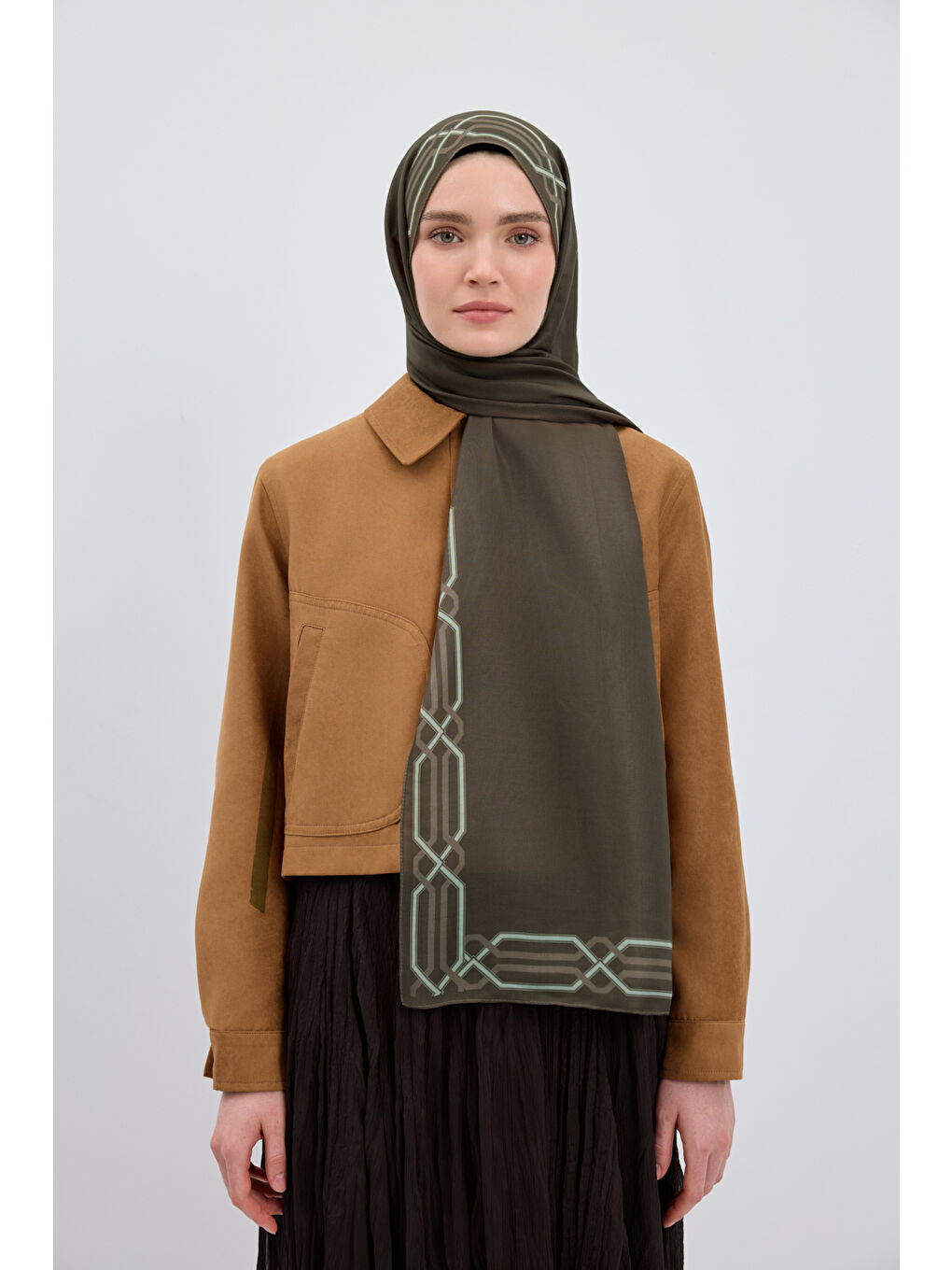 Pamuk Twill Şal İnterlock Yağ Yeşili