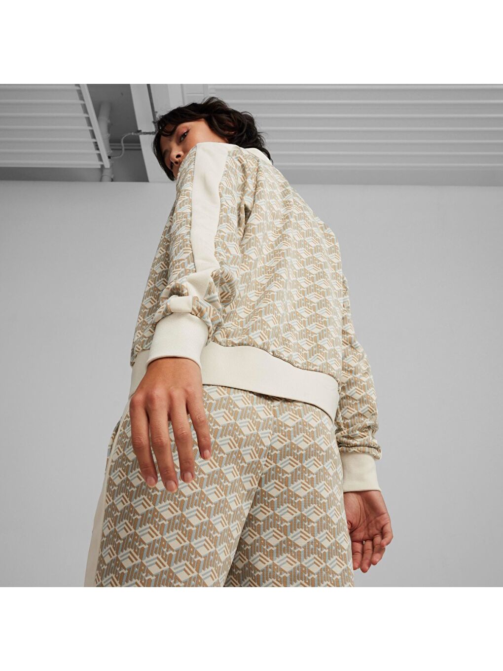 Karışık T7 Aop Track Kadın Dik Yaka Ceket-4