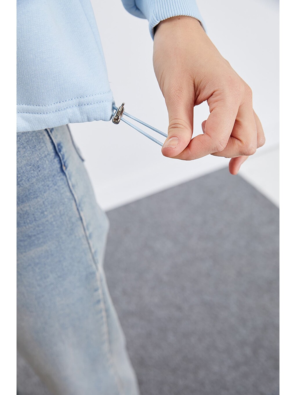 Mavi 3 İplik Stoperli Oversize Sweatshirt-4