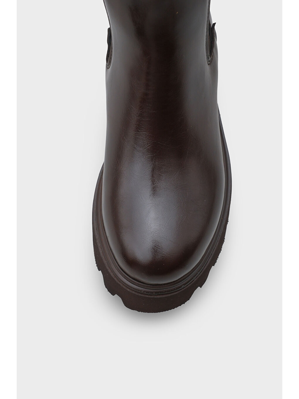 Kahverengi Tiana Trak Tabanlı Yandan Lastikli Kadın Uzun Bot-4