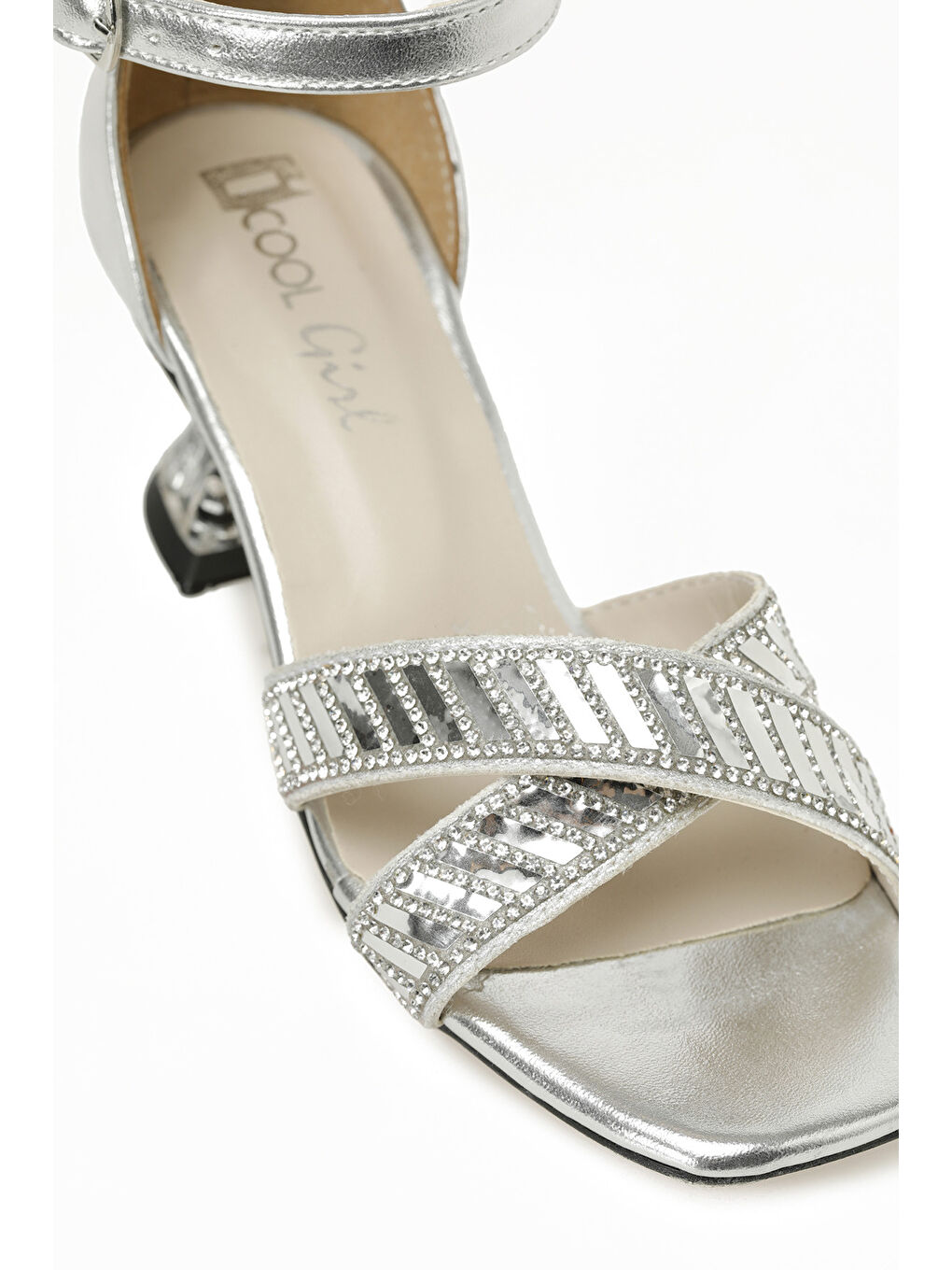 Gri TRINITY F 5FX Gümüş Kız Çocuk Topuklu Ayakkabı-6