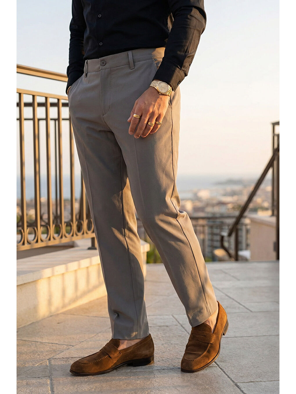 Gri Kiran Premium Ütü Gerektirmeyen Erkek Kumaş Pantolon-4