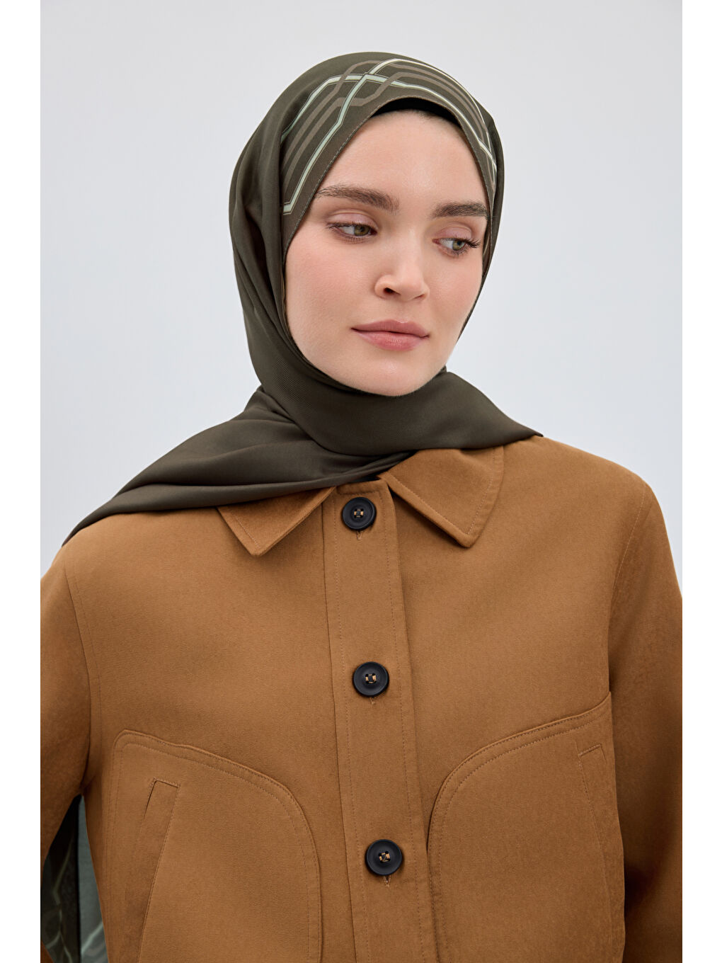 Pamuk Twill Şal İnterlock Yağ Yeşili-2