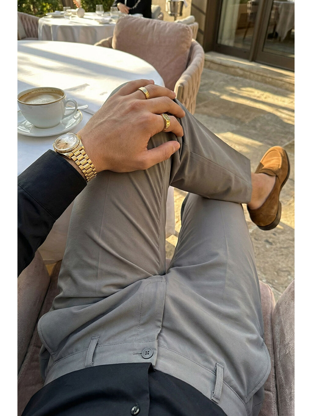 Gri Kiran Premium Ütü Gerektirmeyen Erkek Kumaş Pantolon-5