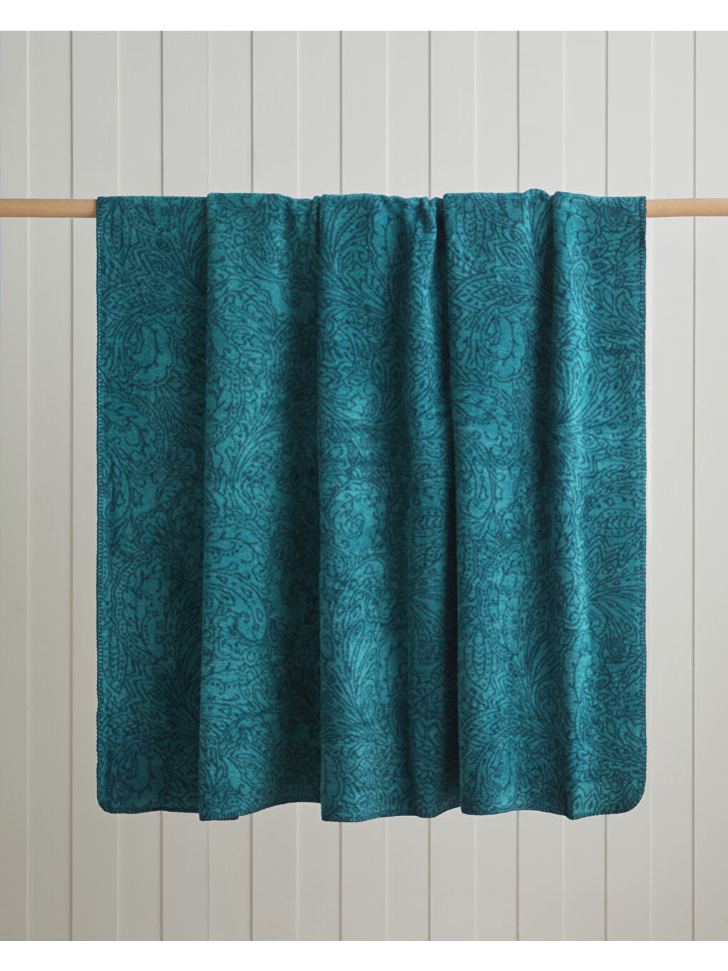 Paisley Dream Pamuklu Tek Kişilik Battaniye 150x200 cm Koyu Yeşil-1