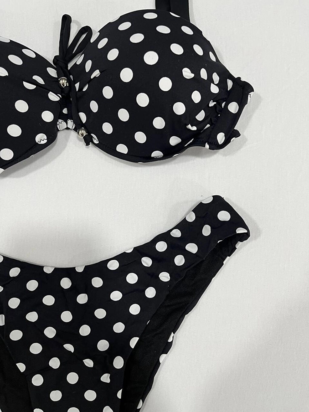 Kadın Siyah Puantiyeli Astarlı Bikini Takım HZL25S-LC2223-4