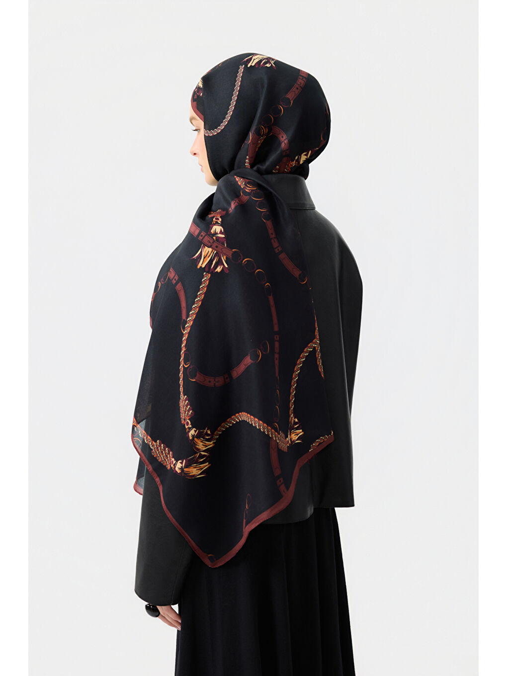 Kahverengi Pamuk Twill Şal Linkage Kızıl Kahve-4