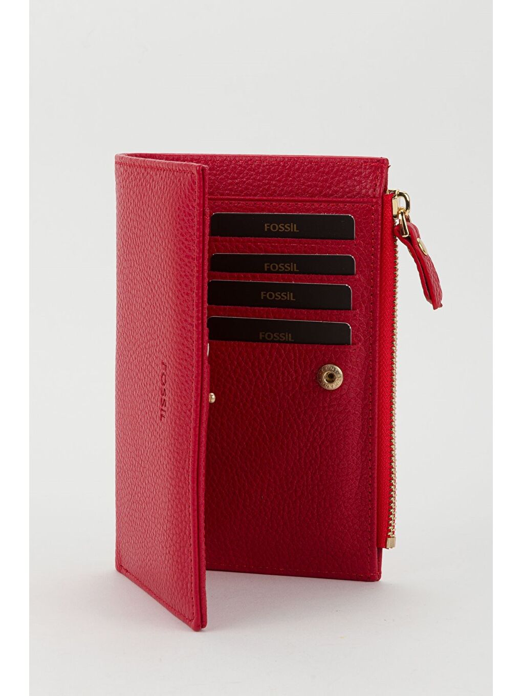 Kırmızı Kutulu Hakiki Deri Mürdüm Orta Boy Kadın El Portföyü Kartlık Cüzdan-2