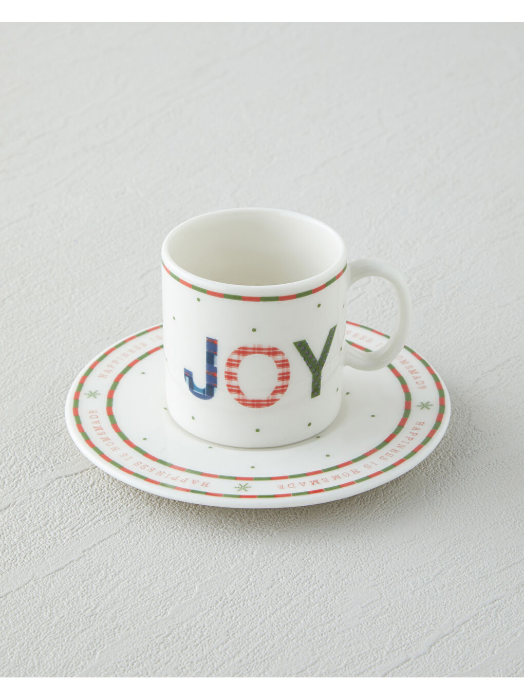 Wishful Bone Porselen 4 Parça 2 Kişilik Kahve Fincan Takımı 90 ml Kırmızı - Yeşil-2