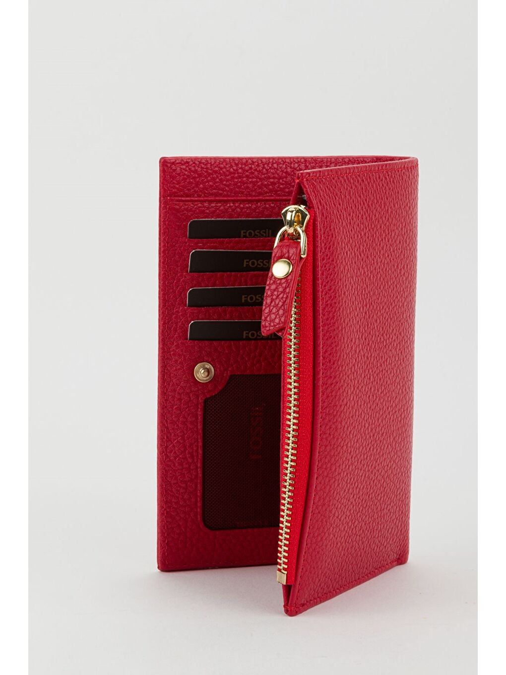 Kırmızı Kutulu Hakiki Deri Mürdüm Orta Boy Kadın El Portföyü Kartlık Cüzdan-3