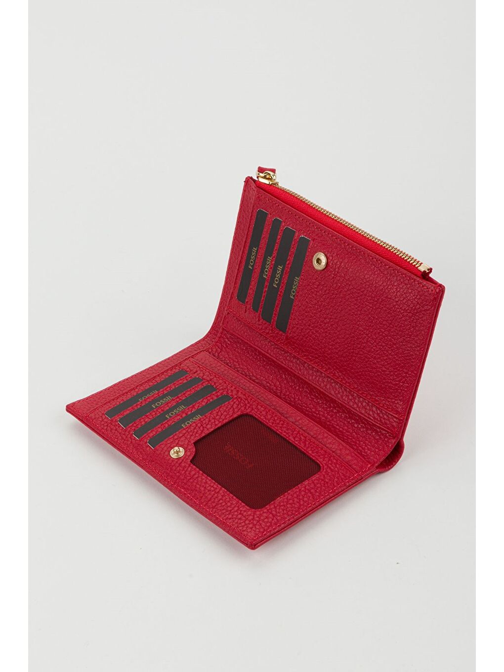 Kırmızı Kutulu Hakiki Deri Mürdüm Orta Boy Kadın El Portföyü Kartlık Cüzdan-4