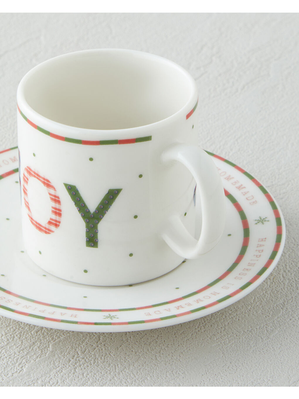 Wishful Bone Porselen 4 Parça 2 Kişilik Kahve Fincan Takımı 90 ml Kırmızı - Yeşil-4