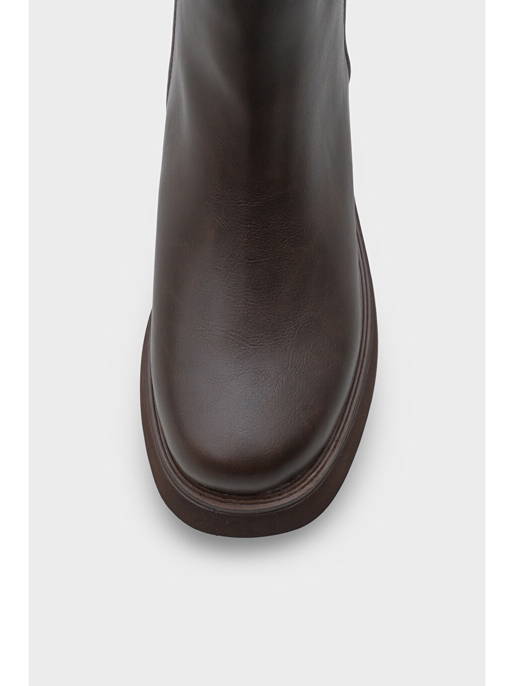 Kahverengi Darla Yuvarlak Burunlu Yandan Fermuarlı Trak Tabanlı Kadın Bot-2