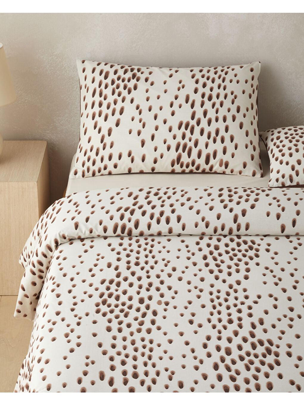 Cheetah Charm Pamuk Çift Kişilik Nevresim Takımı 200x220 cm Kahverengi-1