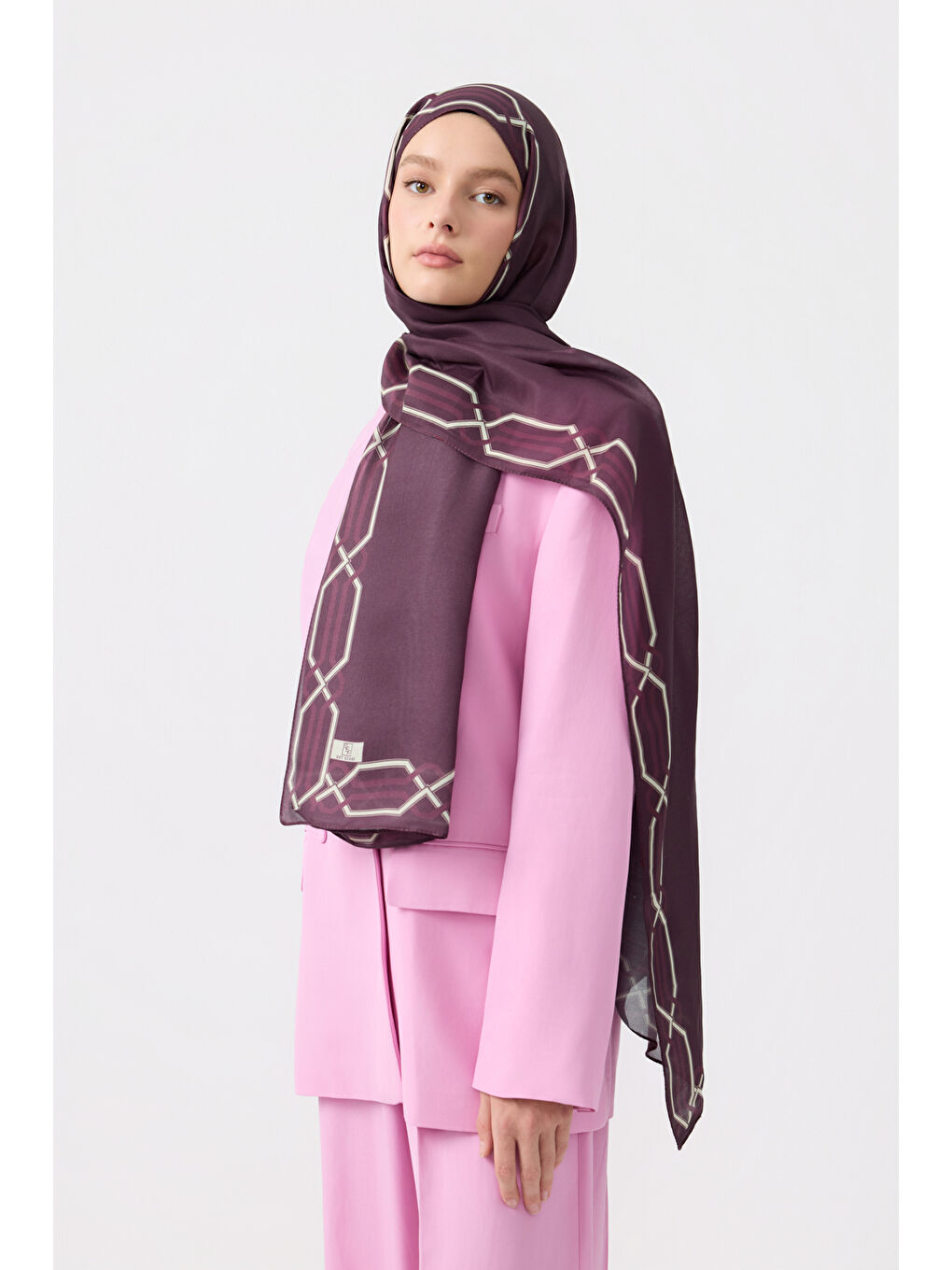 Pamuk Twill Şal İnterlock Mürdüm