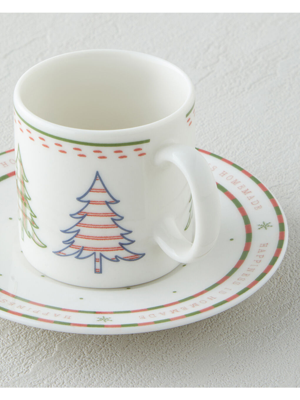Wishful Bone Porselen 4 Parça 2 Kişilik Kahve Fincan Takımı 90 ml Kırmızı - Yeşil-5
