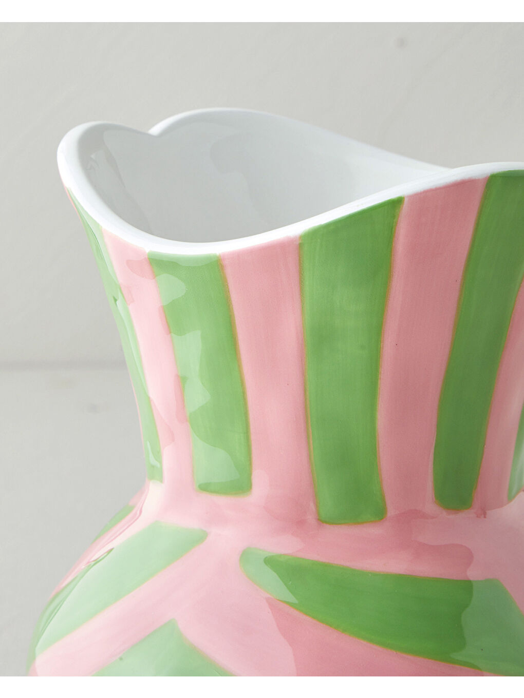 Alda Seramik Vazo 22 cm Yeşil-Bej-1