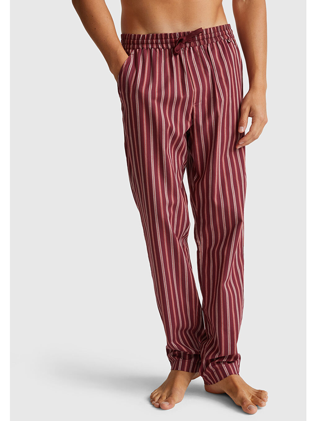 Erkek Kırmızı Kare Desenli Büzgü İpli Pijama Altı