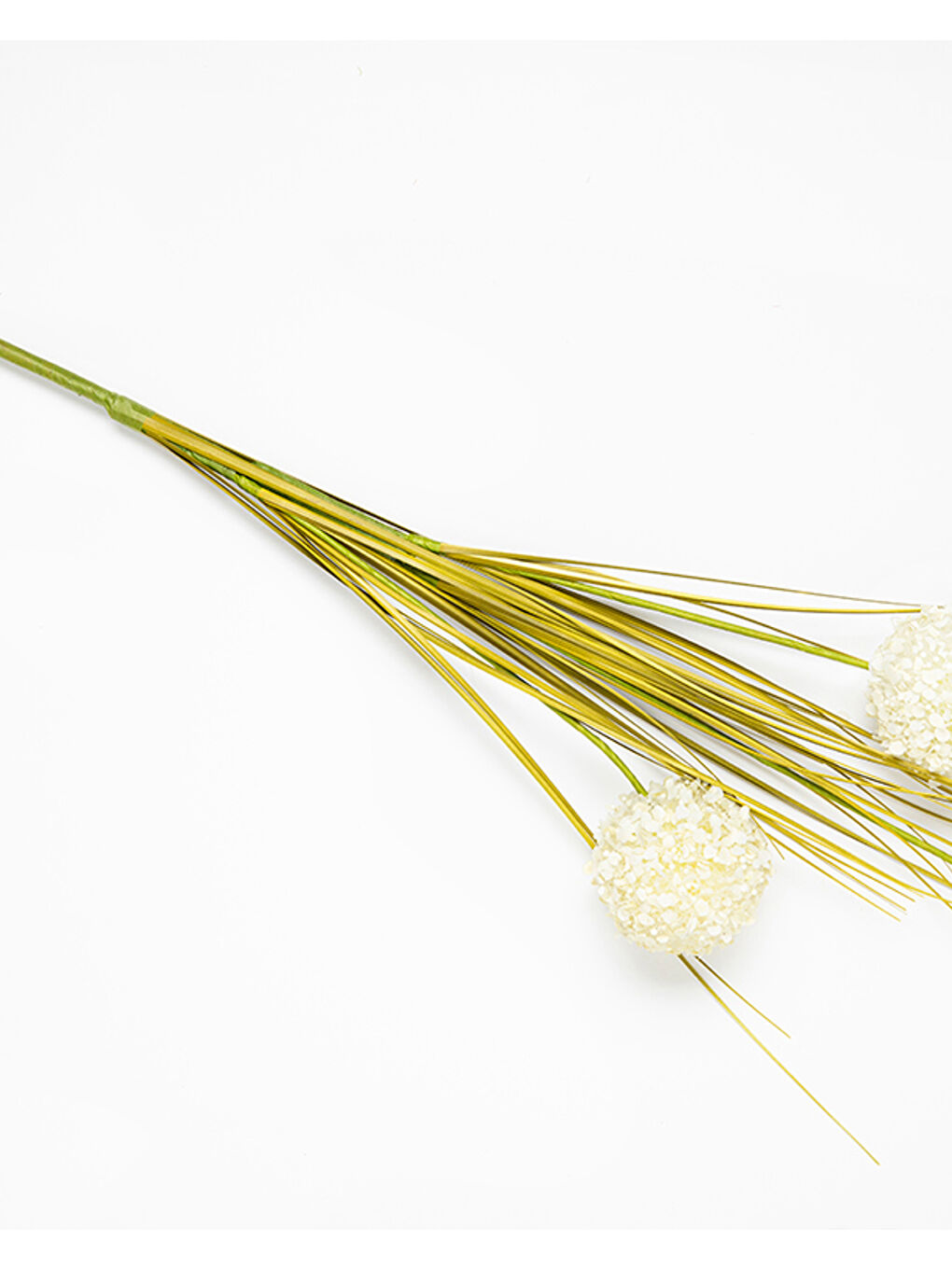 Ekru Grass Bush Tek Dal Yapay Çiçek Krem-2