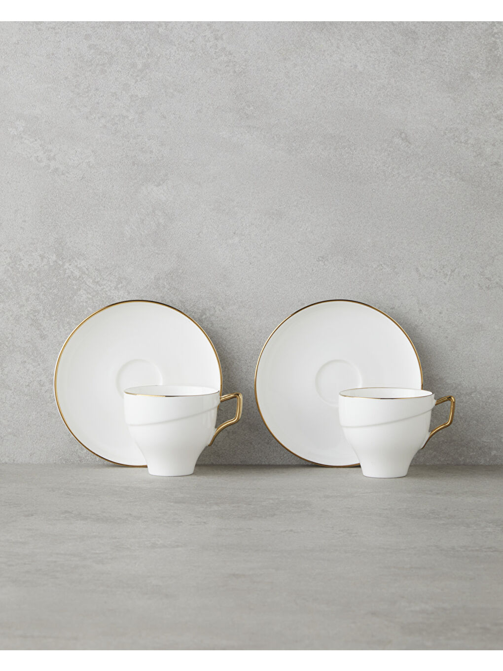 Sheen Porselen 12 Parça 6 Kişilik Kahve Fincan Takımı 90 ml Beyaz-Gold-1