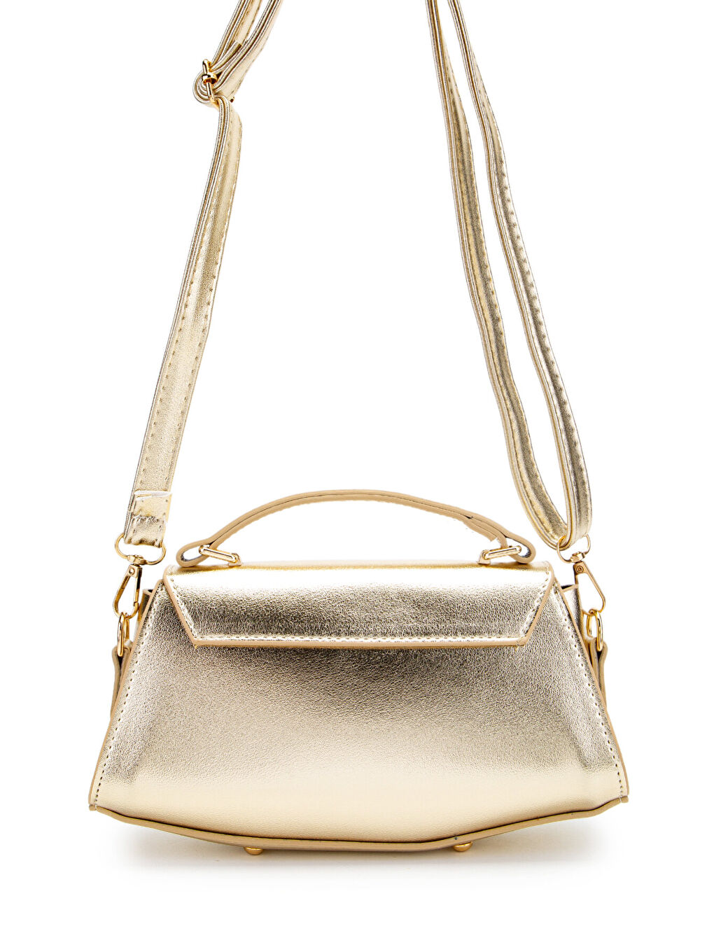 Sarı Kilit Detaylı Luvia Kadın Çapraz Çanta Gold-4