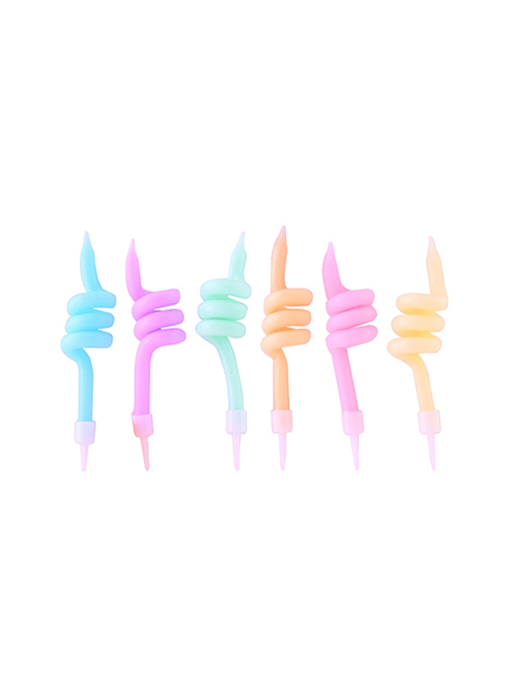 Karışık Çok Renkli 6'lı Burgulu Parti Mumu-2