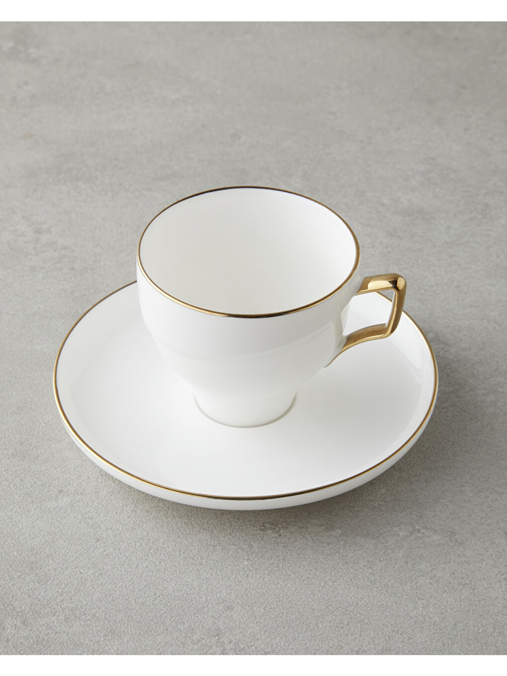 Sheen Porselen 12 Parça 6 Kişilik Kahve Fincan Takımı 90 ml Beyaz-Gold-2