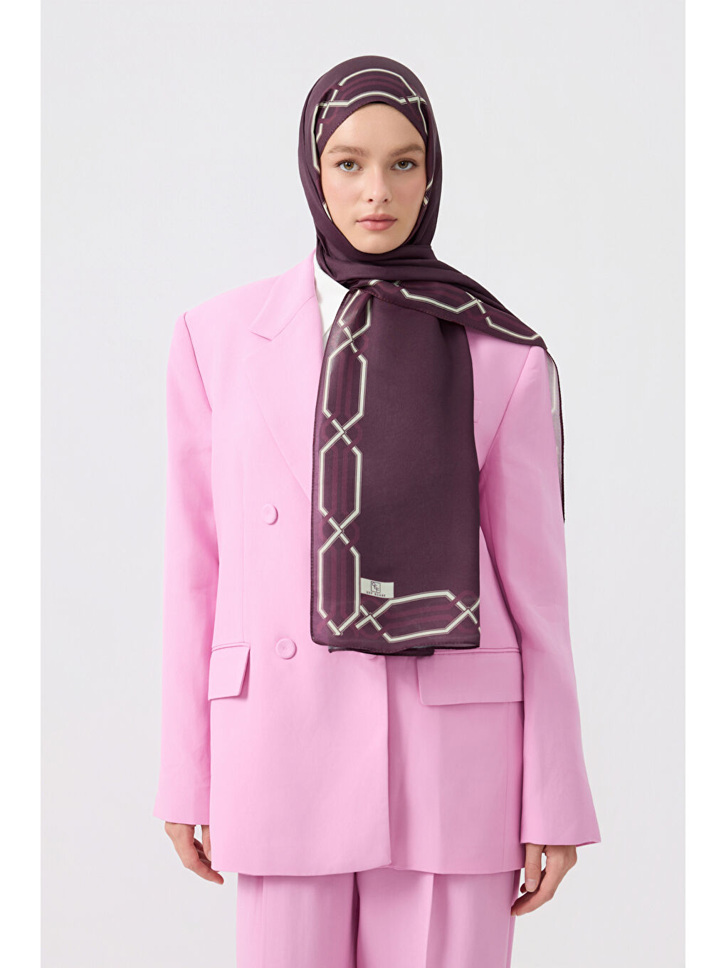 Pamuk Twill Şal İnterlock Mürdüm-2