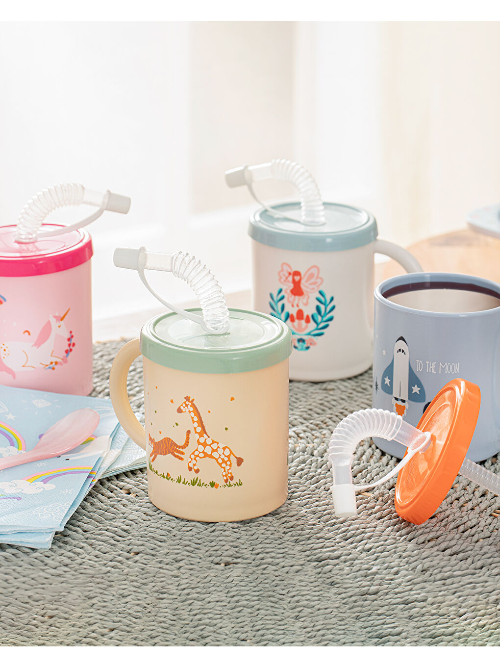 Little Plastik Pipetli Bardak Pembe-3