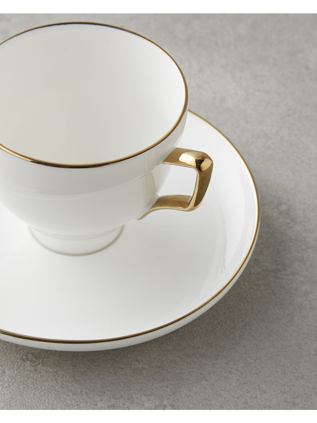 Sheen Porselen 12 Parça 6 Kişilik Kahve Fincan Takımı 90 ml Beyaz-Gold-3
