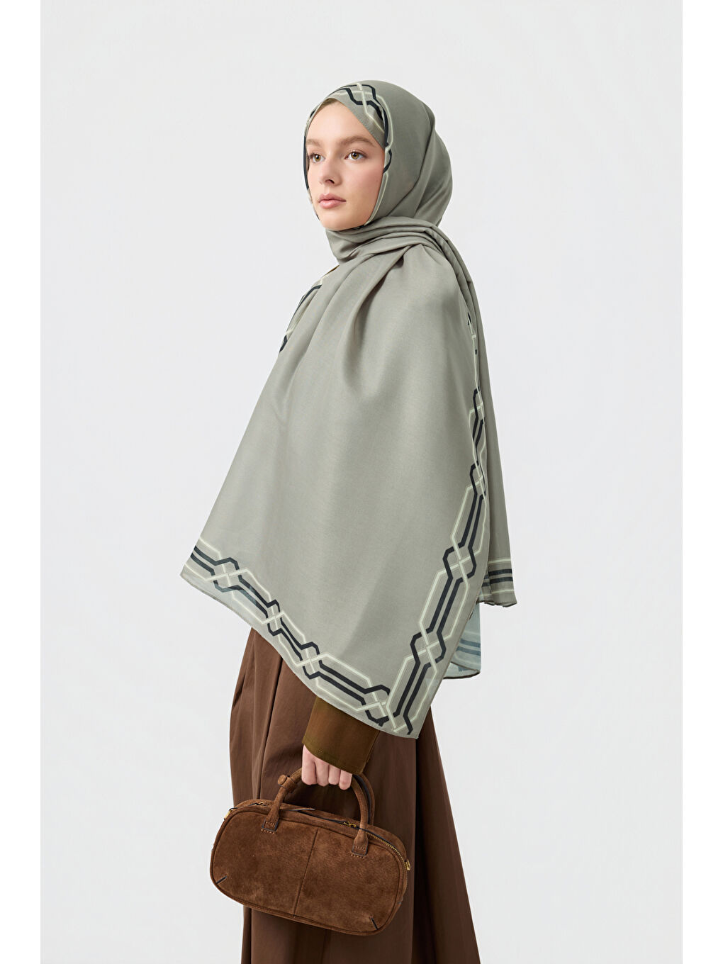 Bej Pamuk Twill Şal İnterlock Taş-2