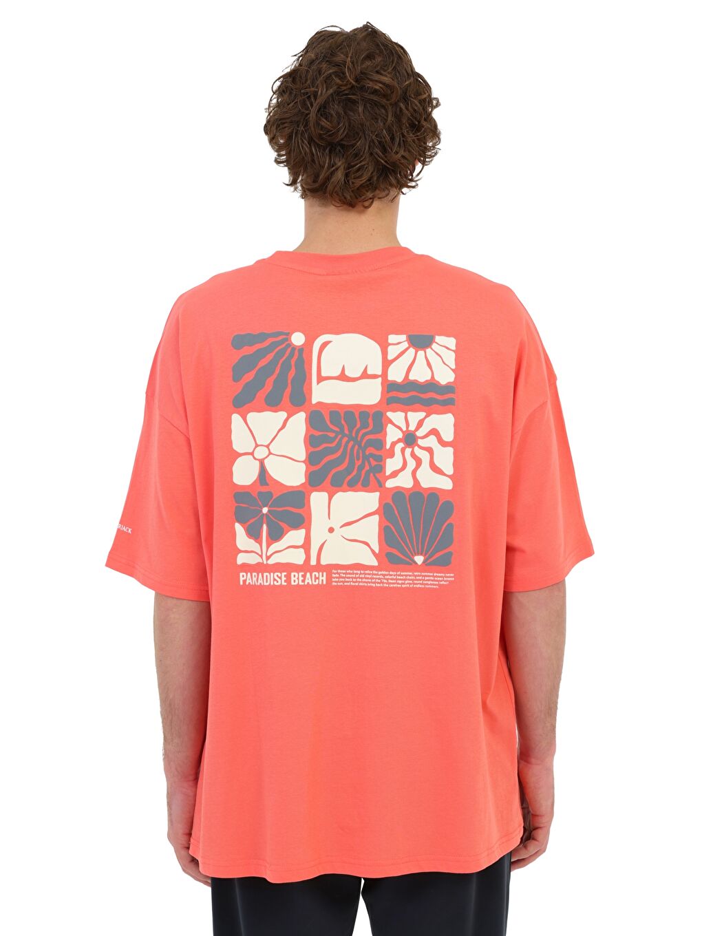 Kırmızı Nar Çiçeği Erkek Kısa Kol T-Shirt-1