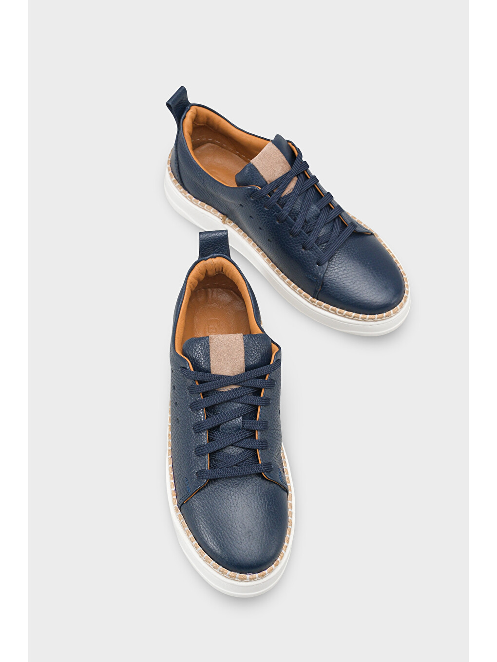 Lacivert Skippy Hakiki Der Süet Bağcıklı İçi Hakiki Deri Astarlı Erkek Günlük Sneaker Ayakkabı-2