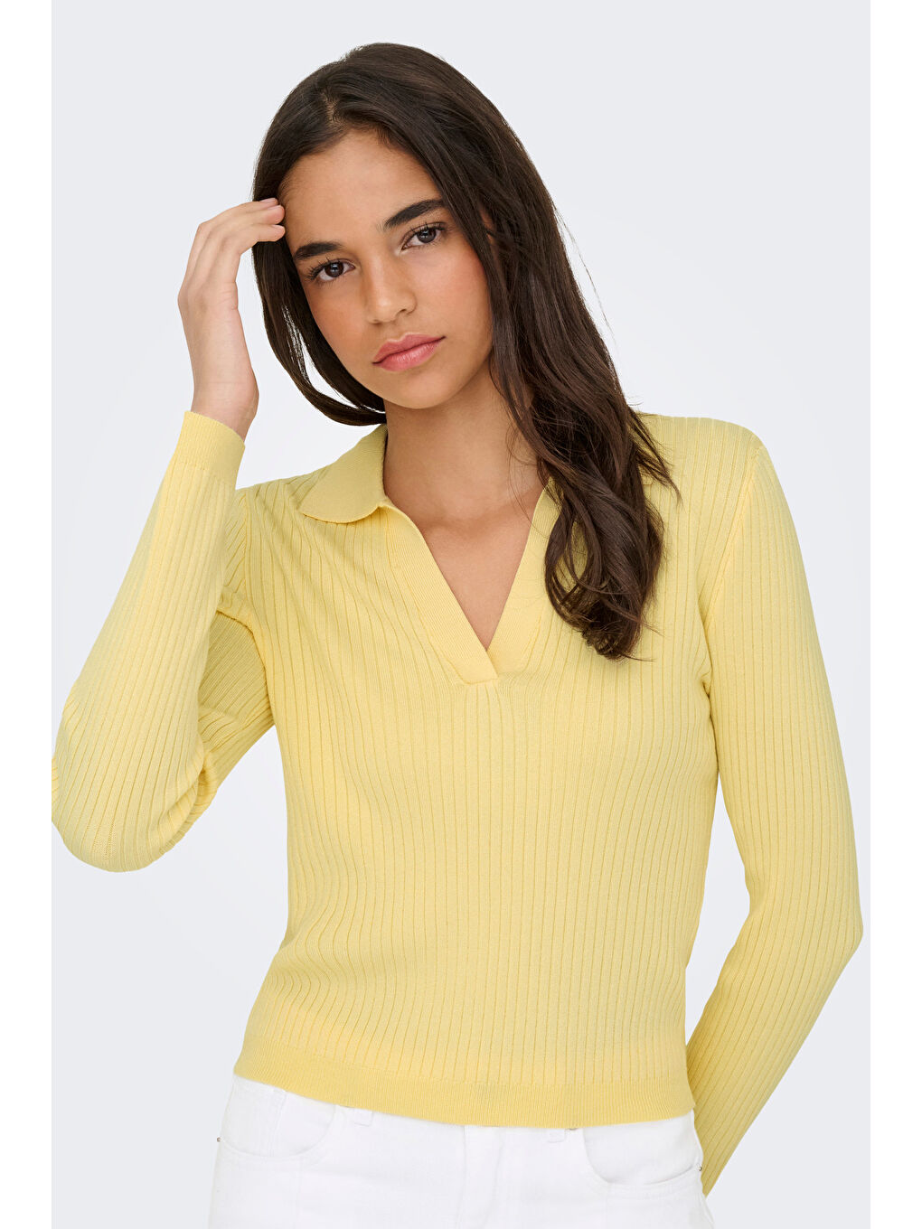 Sarı Onlkaya Regular Fit Polo Yaka Kadın T Shirt 15344841