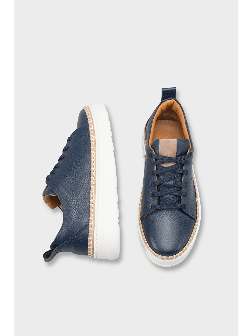 Lacivert Skippy Hakiki Der Süet Bağcıklı İçi Hakiki Deri Astarlı Erkek Günlük Sneaker Ayakkabı-3