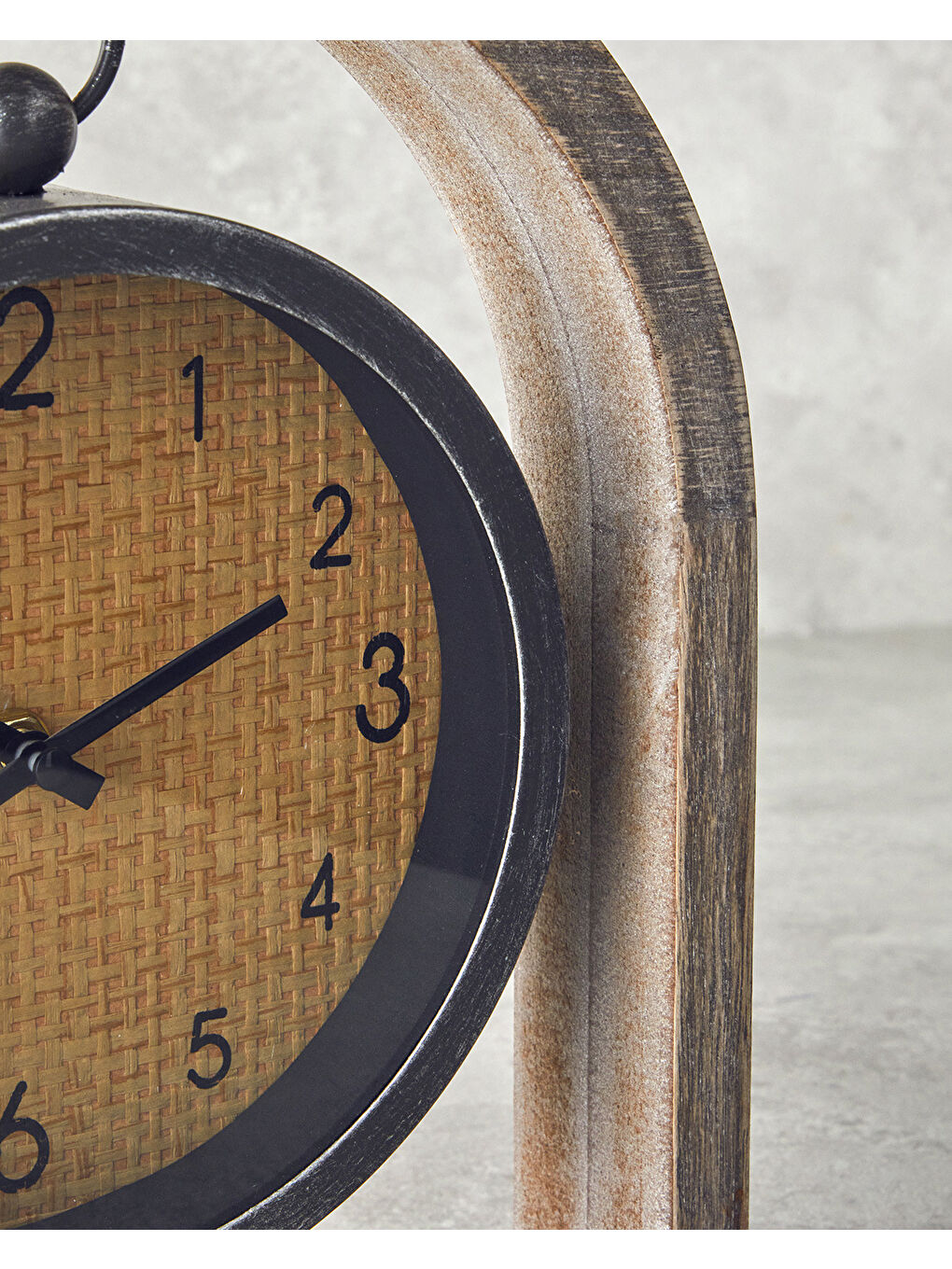 Bej Pera Ahşap Masa Saati Naturel-1