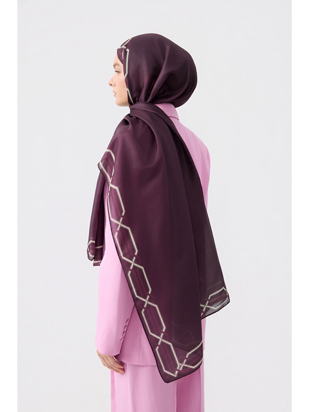 Pamuk Twill Şal İnterlock Mürdüm-3