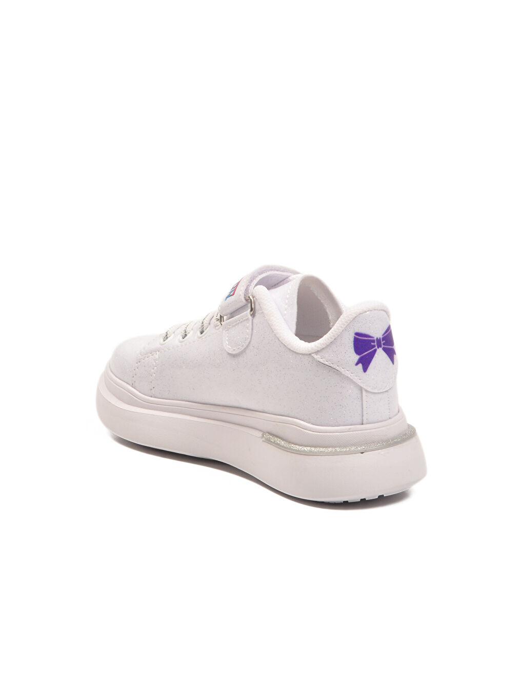 Beyaz Rugan Simli Cırtlı Hafif Esnek Kız Çocuk Spor Ayakkabı 2540-26K P-3