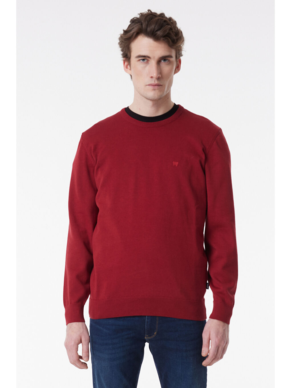 Kırmızı Regular Fit Normal Kesim Sıfır Yaka Triko