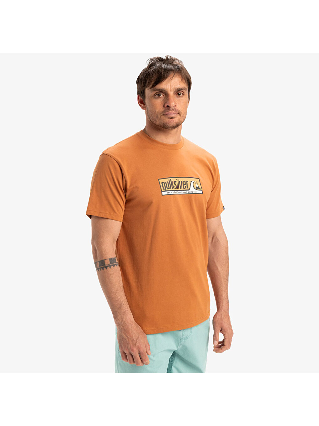 Evo Endless Type Erkek Turuncu Yuvarlak Yaka Tişört-1