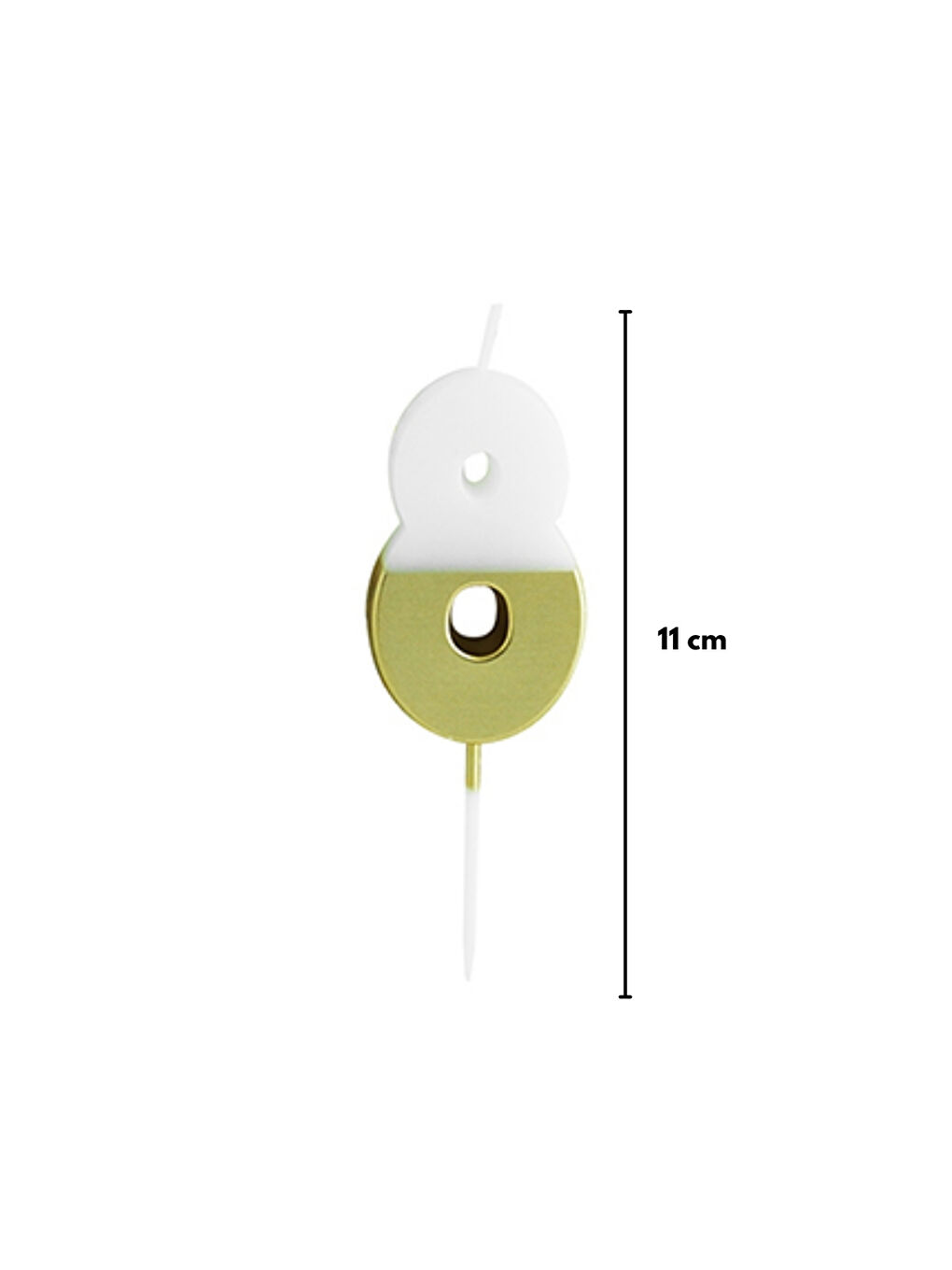 Sarı Altın Beyaz 8 Rakamı Parti Mumu-3