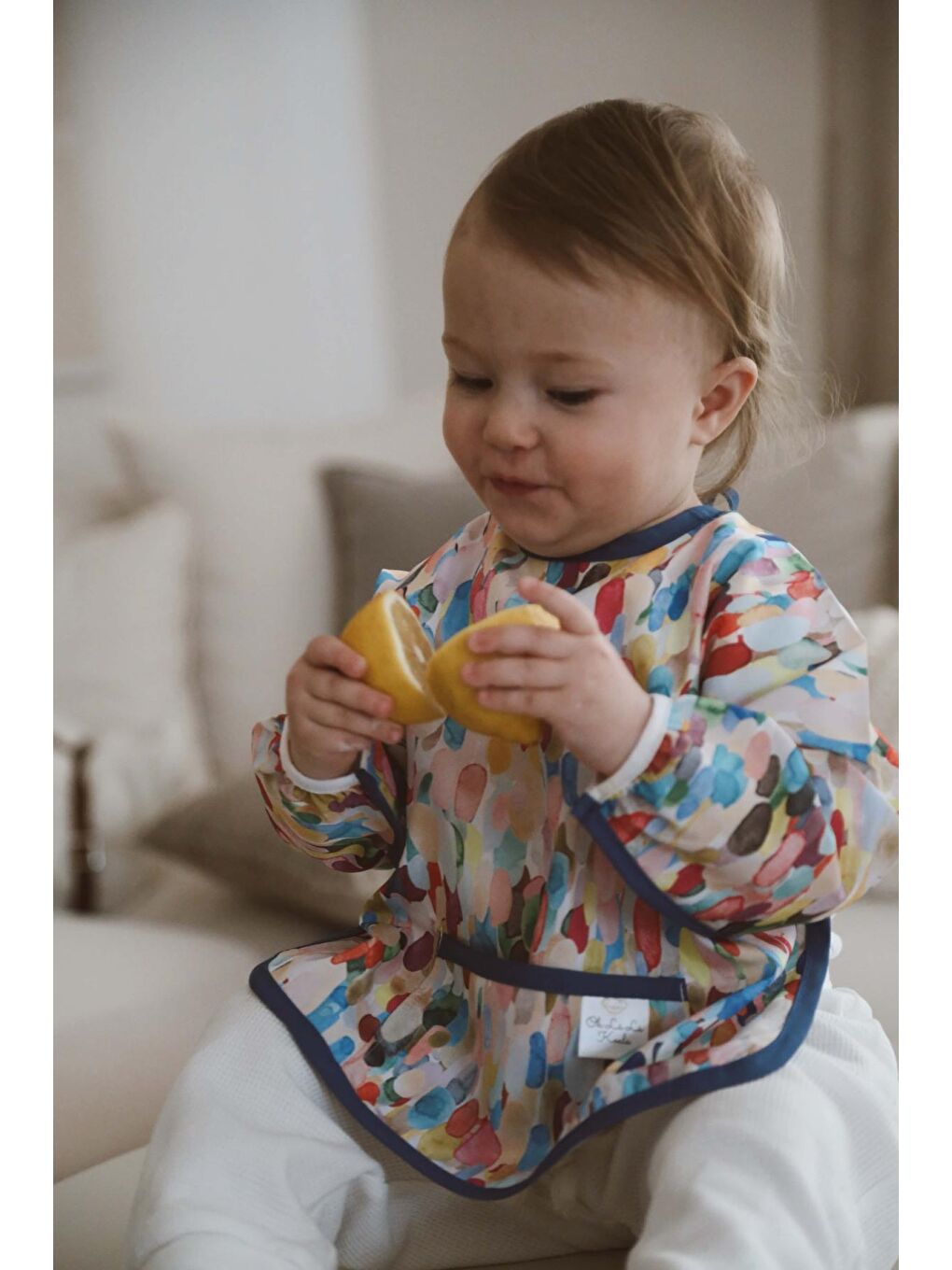 Renkli Uzun Kollu Sıvı Geçirmez Aktivite Önlük (6-36 Ay)-2