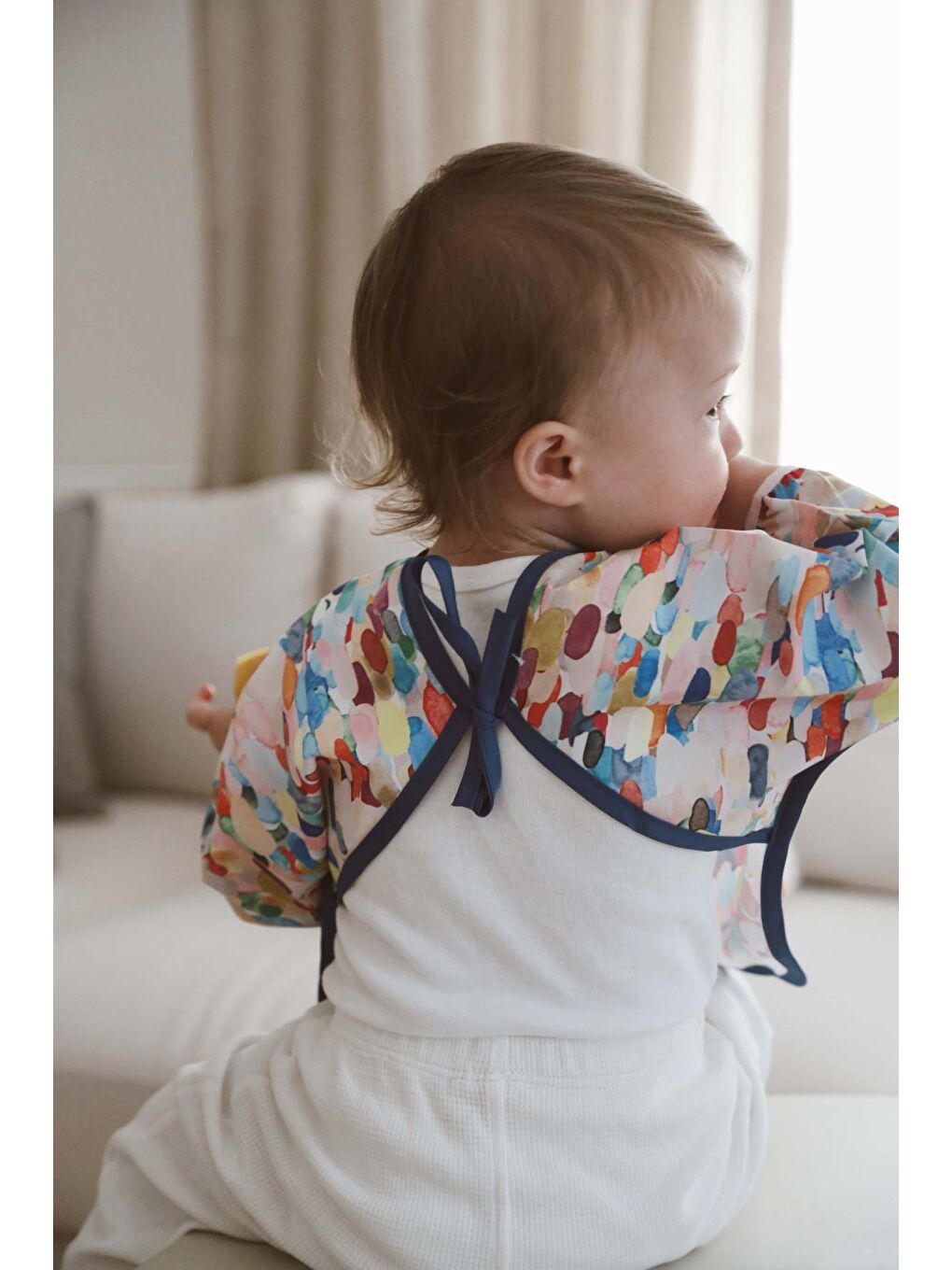 Renkli Uzun Kollu Sıvı Geçirmez Aktivite Önlük (6-36 Ay)-3