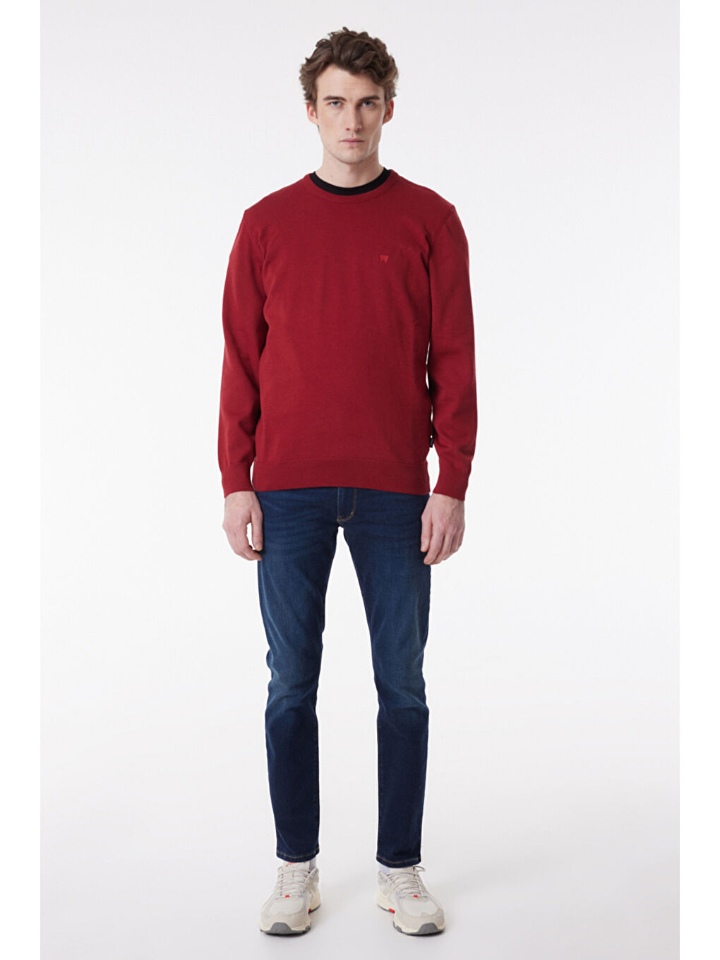 Kırmızı Regular Fit Normal Kesim Sıfır Yaka Triko-2