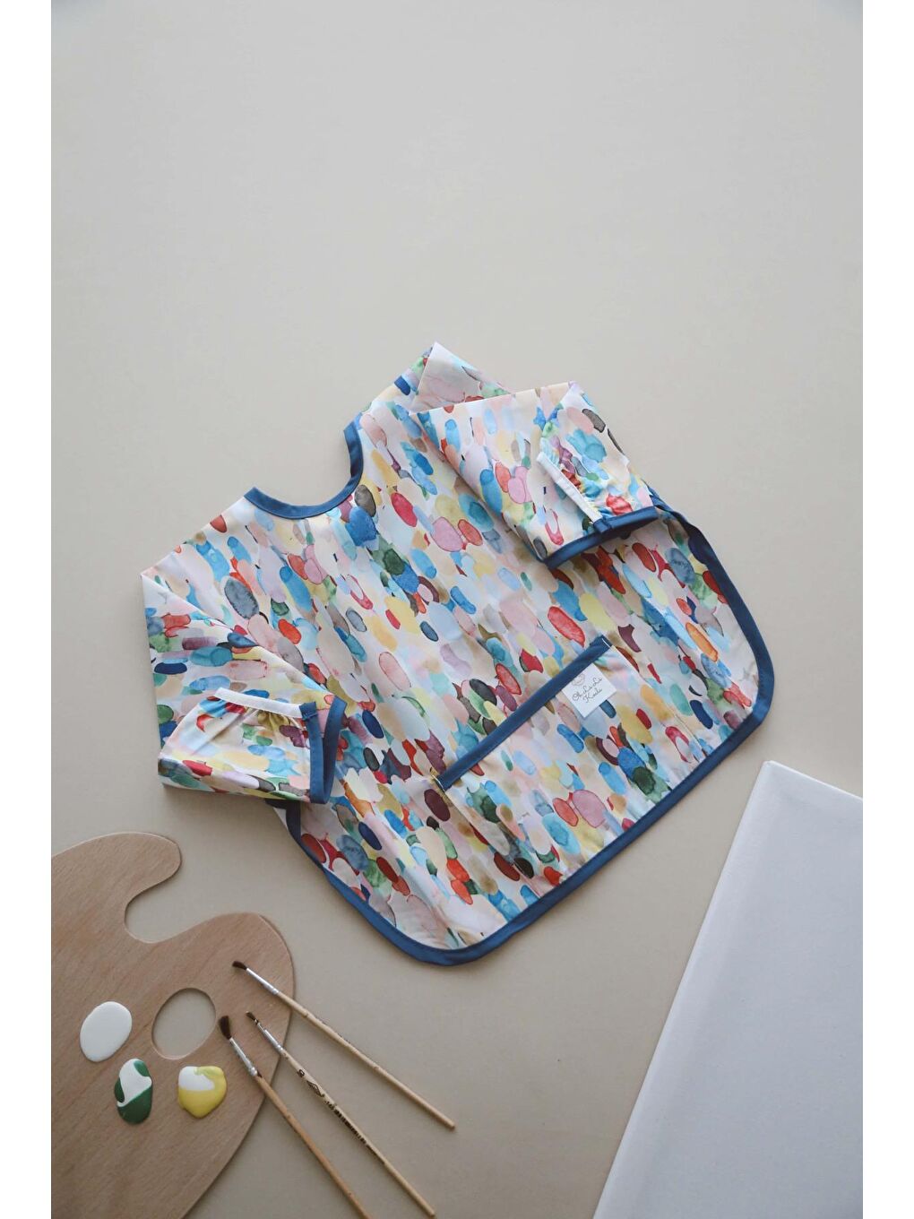 Renkli Uzun Kollu Sıvı Geçirmez Aktivite Önlük (6-36 Ay)-5