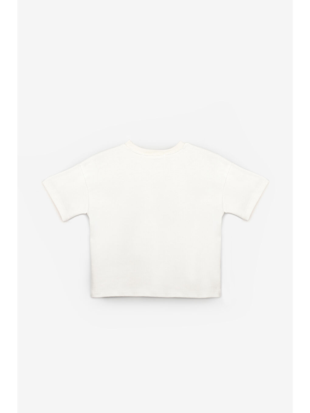 Ekru Oversize Çocuk Tişört-4
