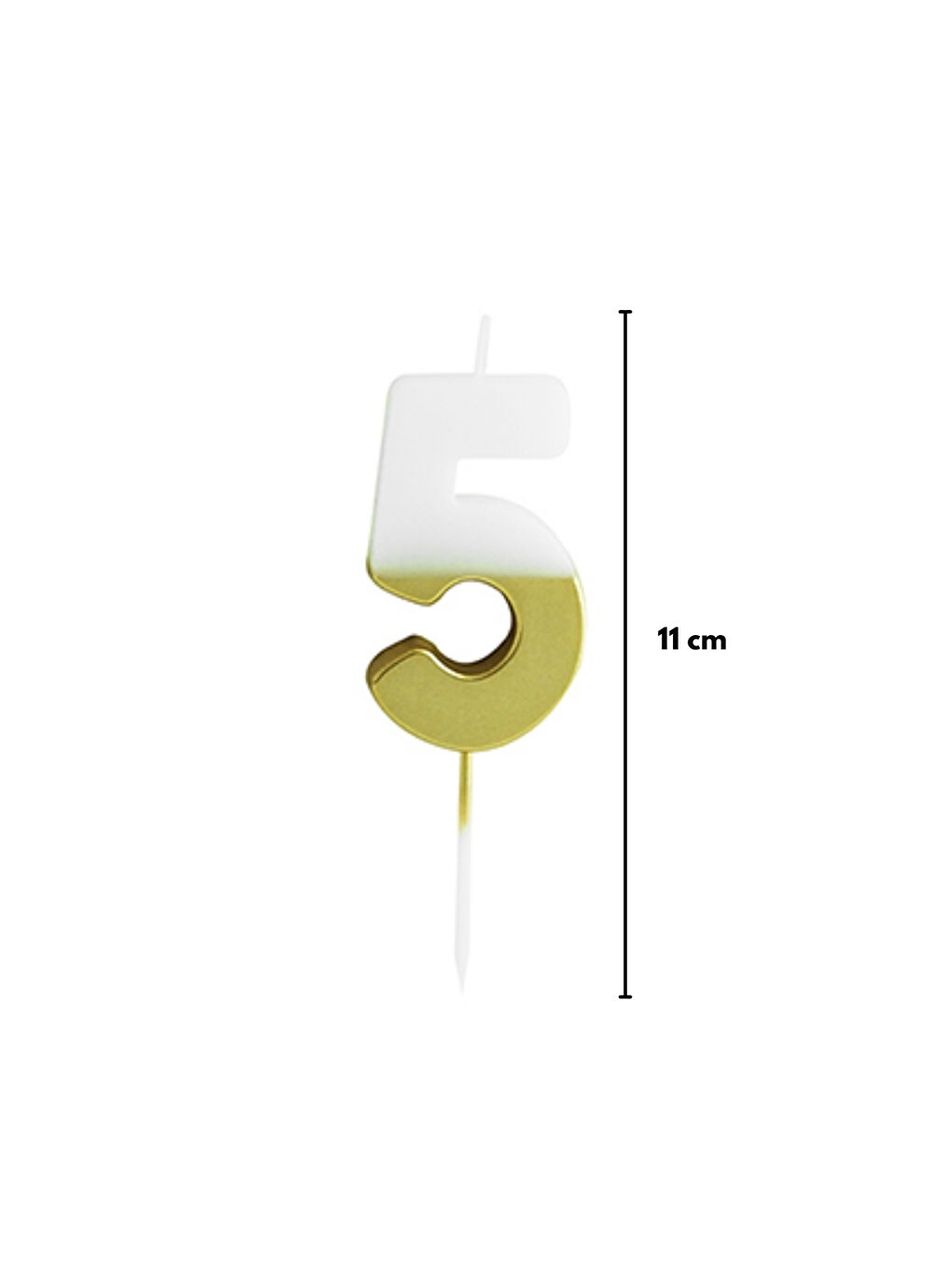 Sarı Altın Beyaz 5 Rakamı Parti Mumu-3