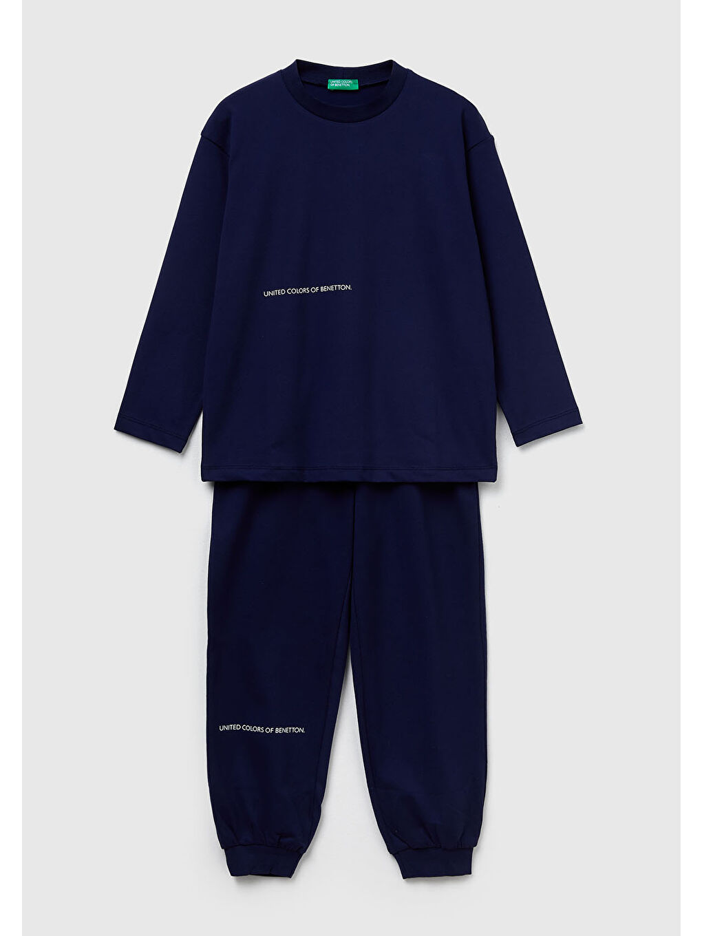 Erkek Çocuk Lacivert Logolu Düz Renk Pijama Takımı