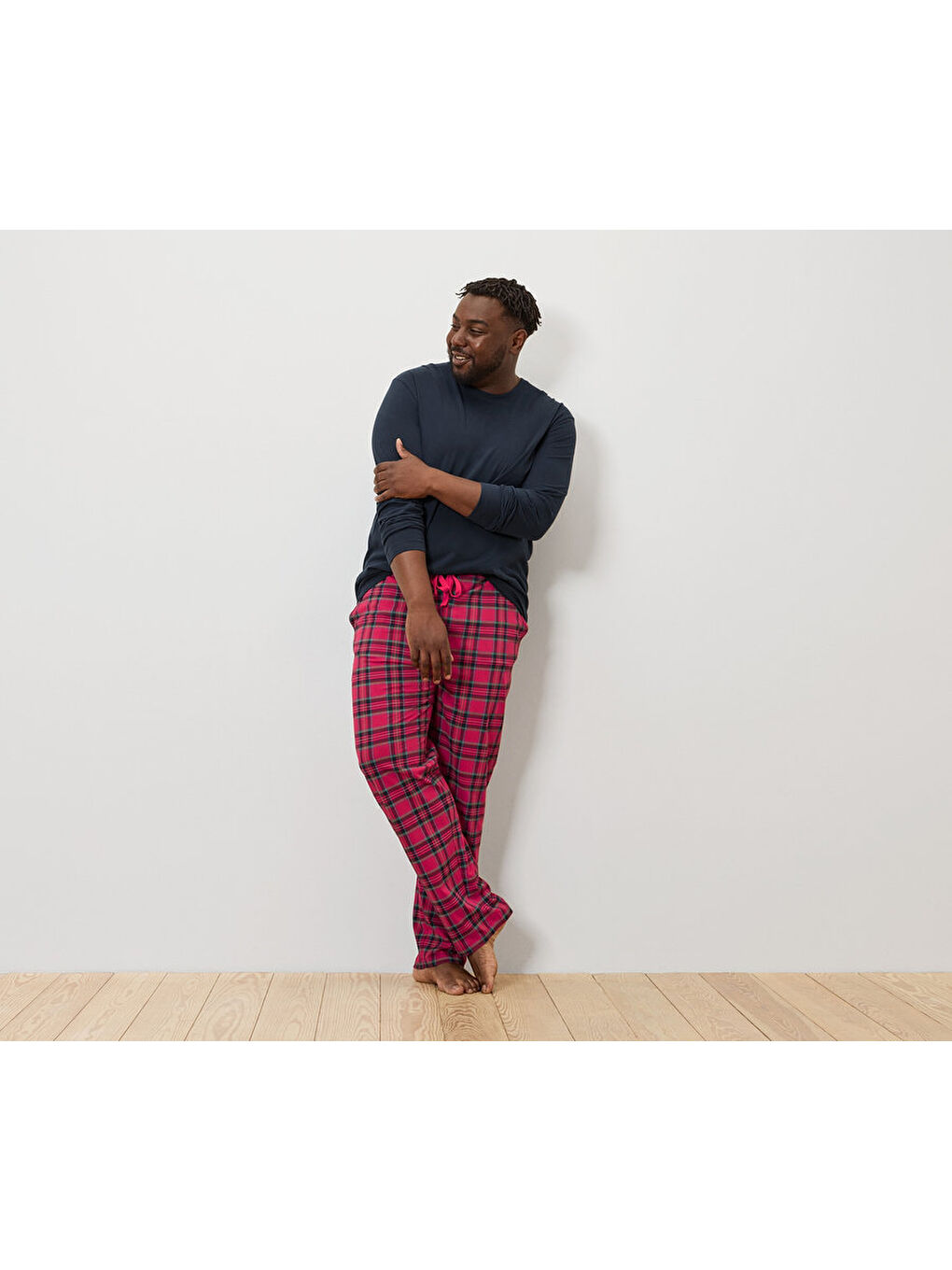 Erkek Pijama, Mavi/Kareli-2